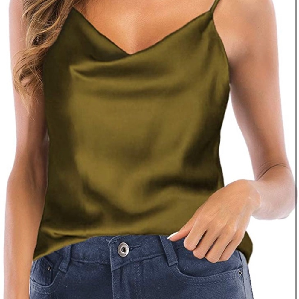 Cowl neck satin camisole